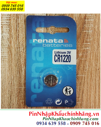 Renata CR1220 _Pin 3v Lithium Renata CR1220  _Vỉ 1viên _Xuất xứ Thụy Sỹ